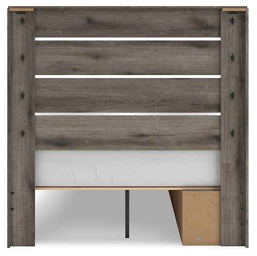 Graystorm Full Panel Bed with Storage with Mirrored Dresser, Chest and Nightstand Signature Design by Ashley®