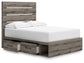 Graystorm Full Panel Bed with Storage with Mirrored Dresser Signature Design by Ashley®