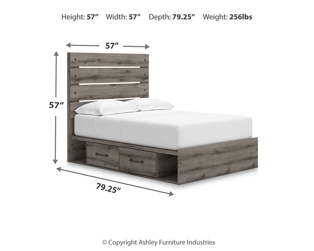 Graystorm Full Panel Bed with Storage with Mirrored Dresser Signature Design by Ashley®