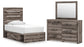 Graystorm Twin Panel Bed with Storage with Mirrored Dresser Signature Design by Ashley®