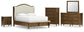 Sturlayne Queen Upholstered Panel Bed with Mirrored Dresser, Chest and Nightstand Benchcraft®
