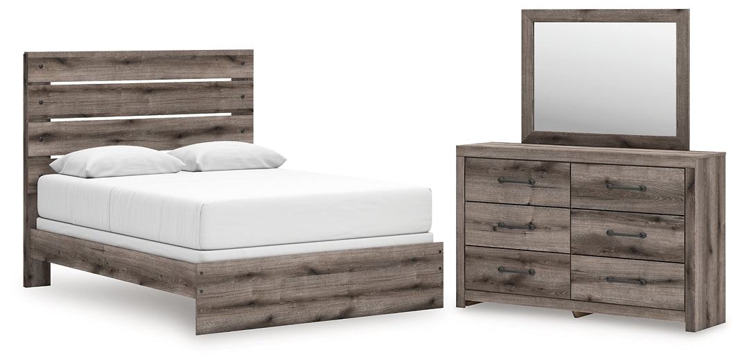 Graystorm Queen Panel Bed with Mirrored Dresser Signature Design by Ashley®