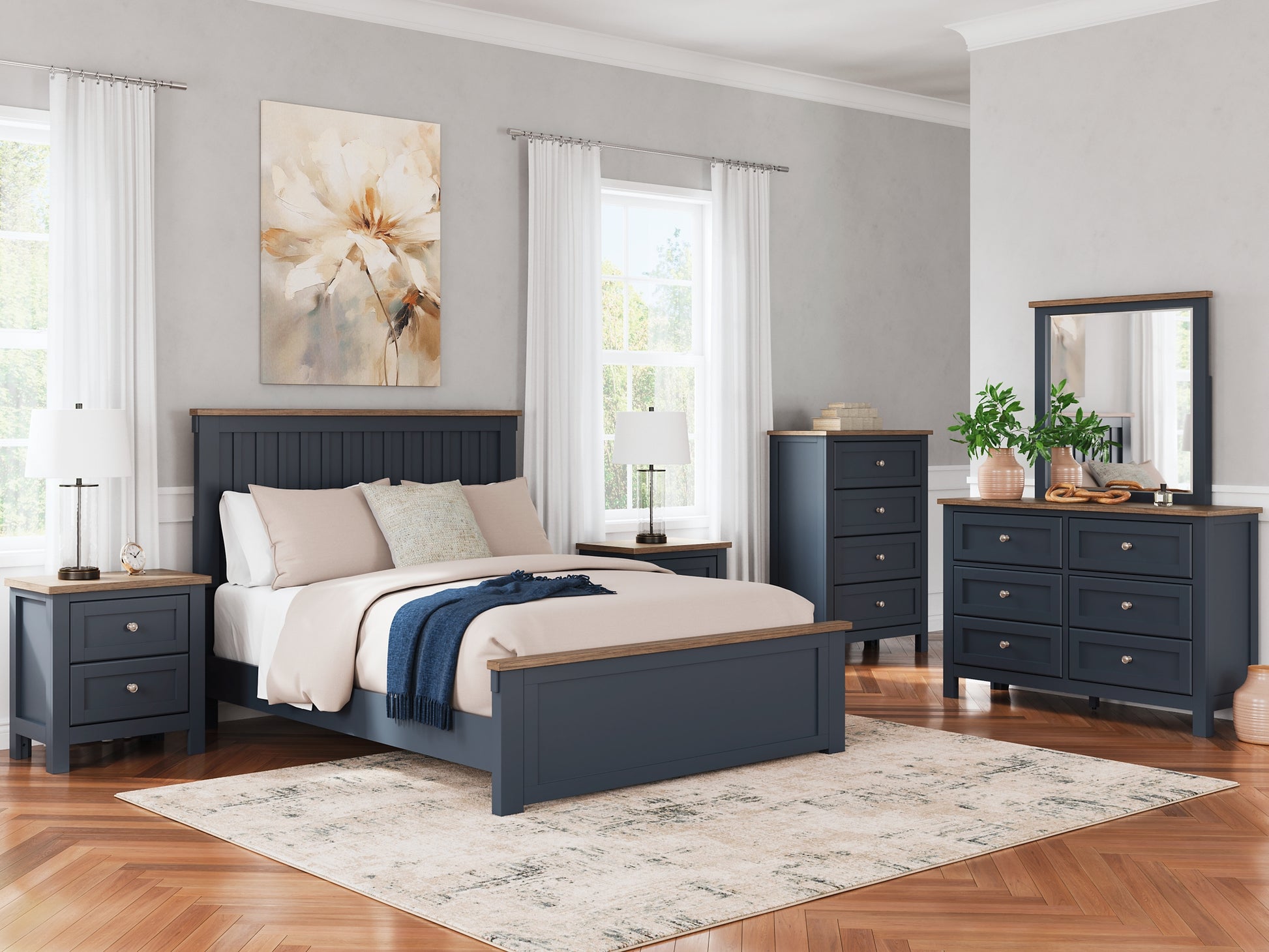 Landocken Queen Panel Bed with Mirrored Dresser and Nightstand Signature Design by Ashley®