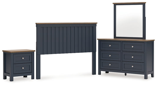 Landocken Queen Panel Headboard with Mirrored Dresser and Nightstand Signature Design by Ashley®