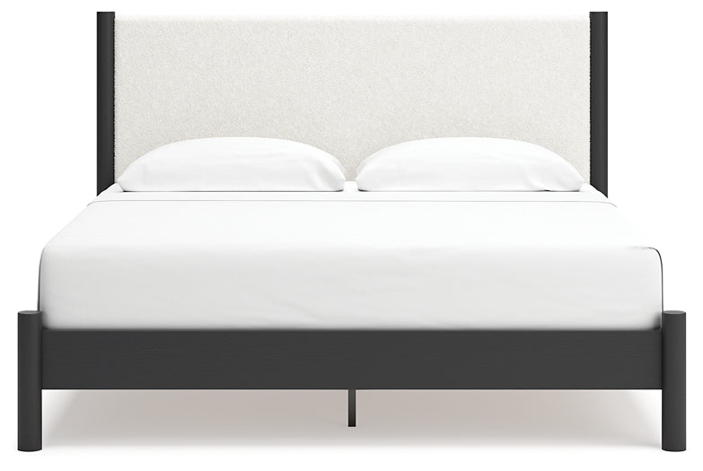Cadmori King Upholstered Panel Bed with Mirrored Dresser and Nightstand Signature Design by Ashley®