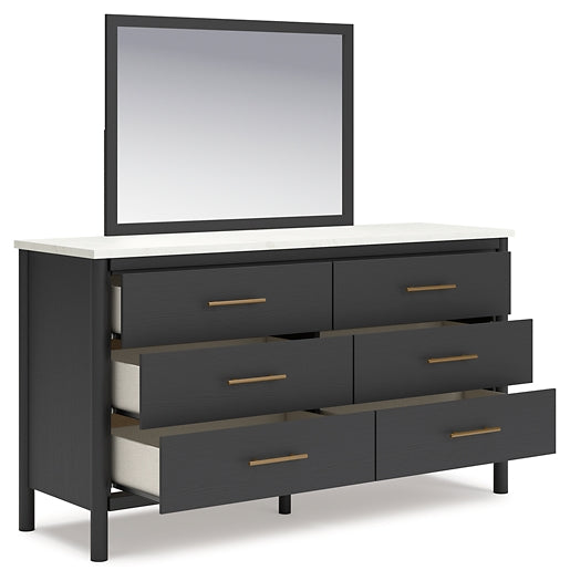 Cadmori King Upholstered Panel Bed with Mirrored Dresser, Chest and Nightstand Signature Design by Ashley®