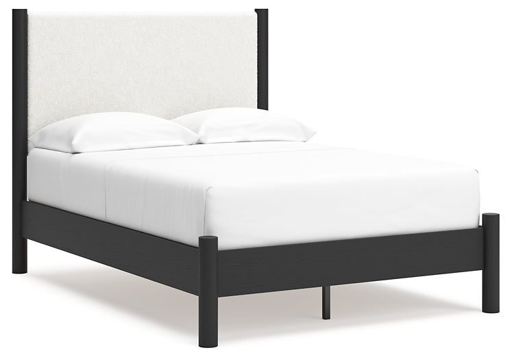 Cadmori Full Upholstered Panel Bed with Mirrored Dresser, Chest and Nightstand Signature Design by Ashley®