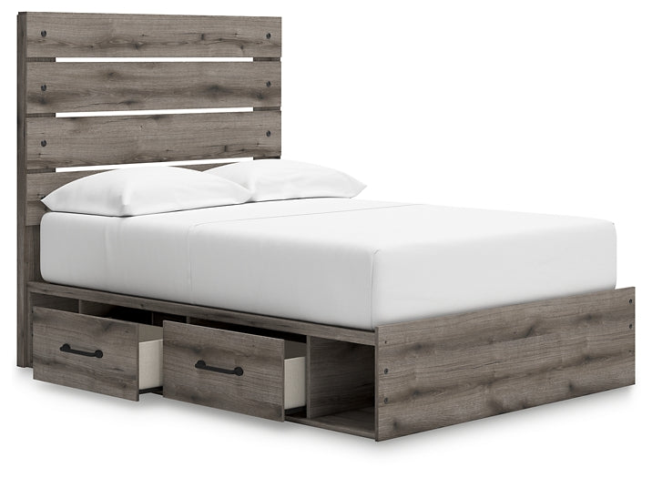 Graystorm Full Panel Bed with Storage with Mirrored Dresser Signature Design by Ashley®