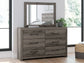 Graystorm Full Panel Bed with Storage with Mirrored Dresser Signature Design by Ashley®