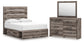 Graystorm Full Panel Bed with Storage with Mirrored Dresser Signature Design by Ashley®