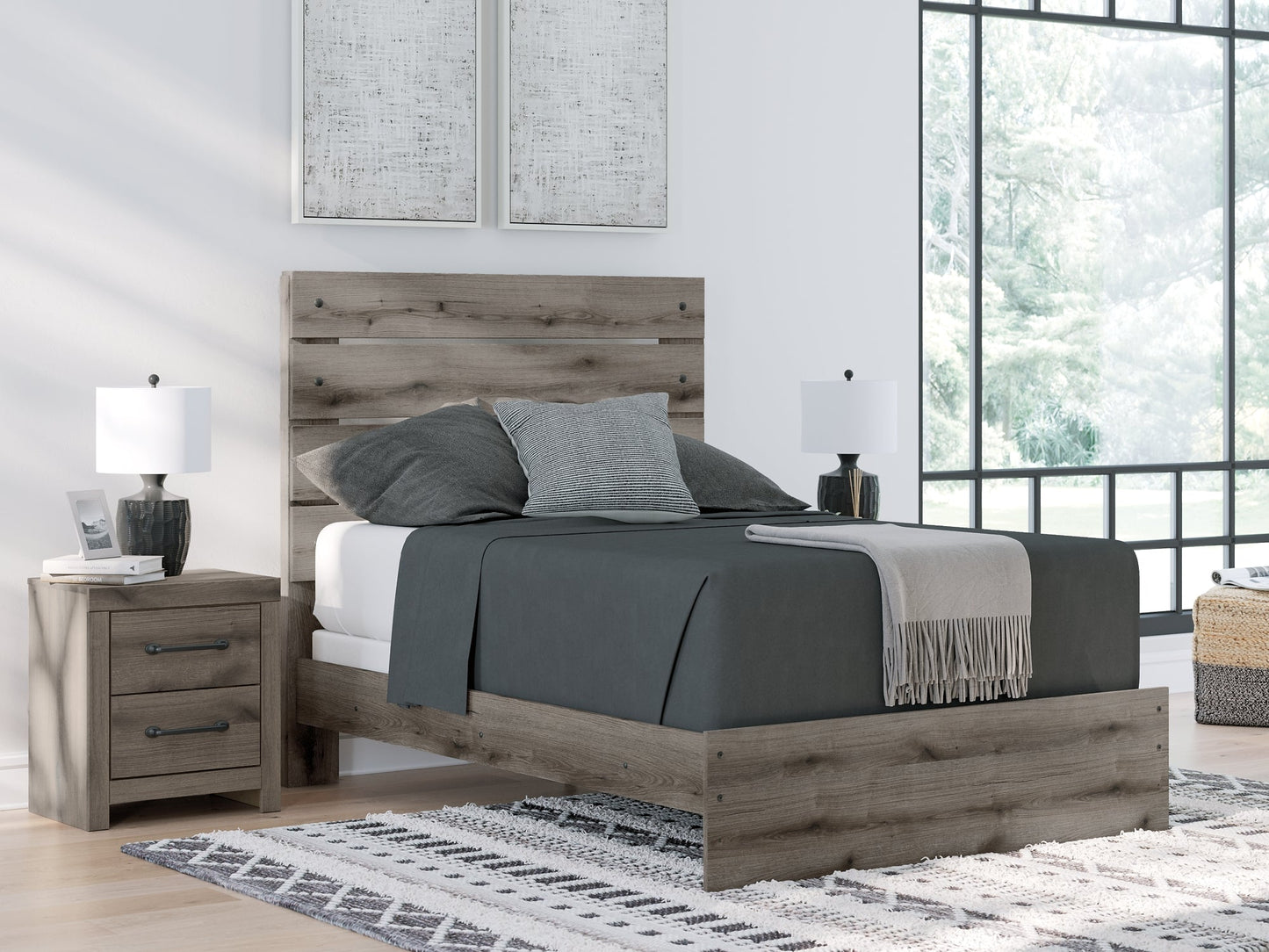 Graystorm Full Panel Bed with Mirrored Dresser Signature Design by Ashley®