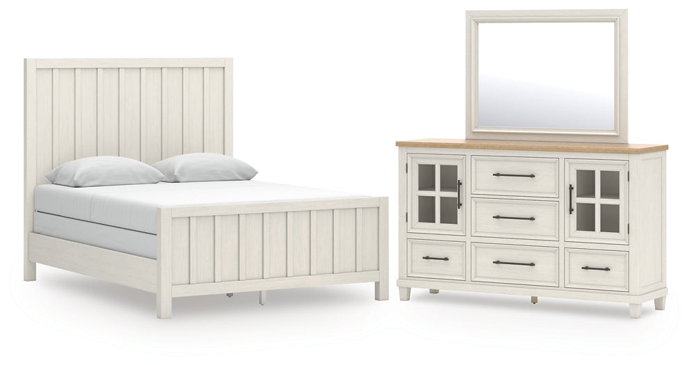 Shaybrock Queen Panel Bed with Mirrored Dresser Benchcraft®