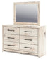Lawroy King Panel Bed with Mirrored Dresser, Chest and Nightstand Benchcraft®