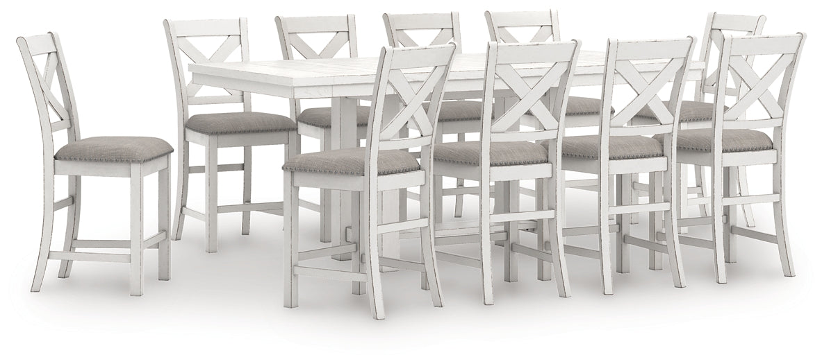 Robbinsdale Counter Height Dining Table and 10 Barstools Signature Design by Ashley®