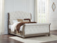 Ardenfield California King Upholstered Sleigh Bed with Mirrored Dresser Signature Design by Ashley®
