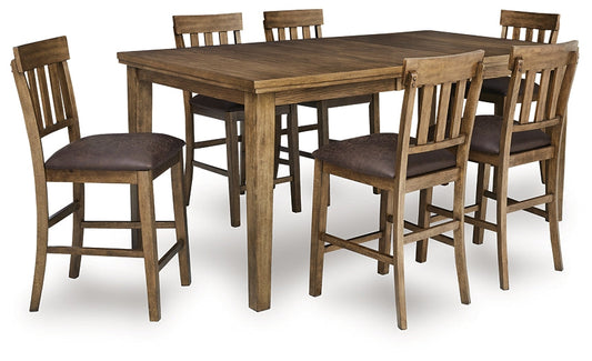 Urbinforte Counter Height Dining Table and 6 Barstools Signature Design by Ashley®