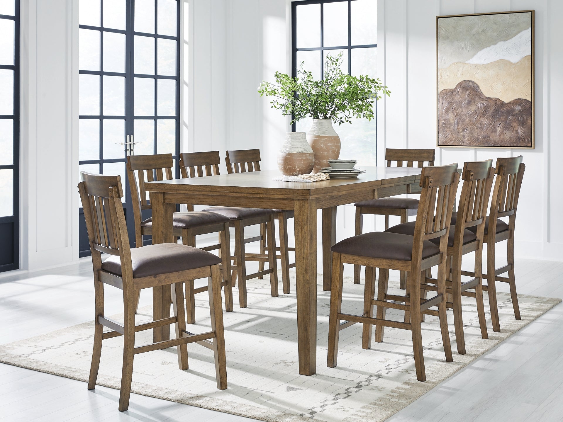 Urbinforte Counter Height Dining Table and 8 Barstools Signature Design by Ashley®