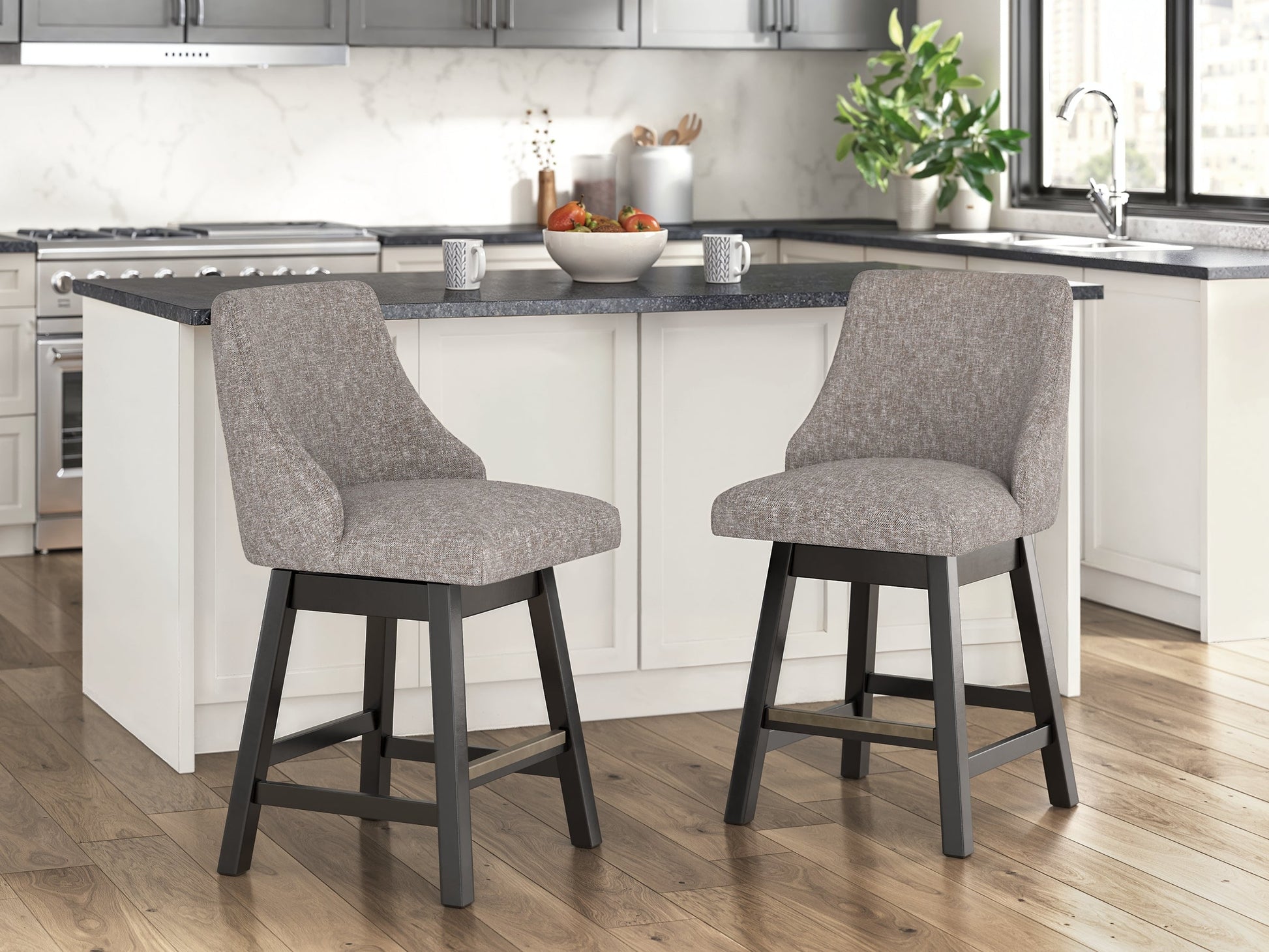 Neymorton UPH Swivel Barstool (2/CN) Signature Design by Ashley®