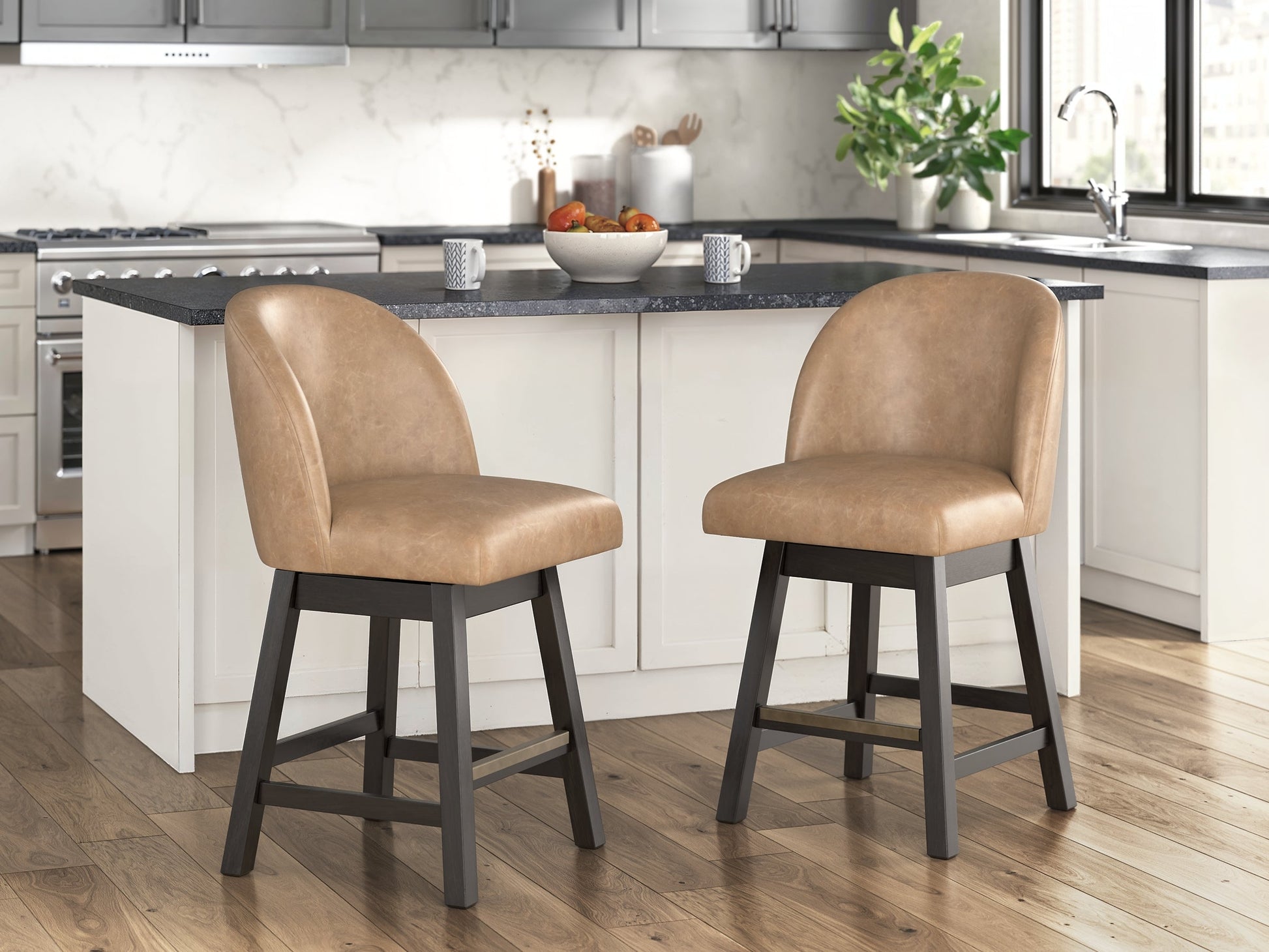 Neymorton UPH Swivel Barstool (2/CN) Signature Design by Ashley®