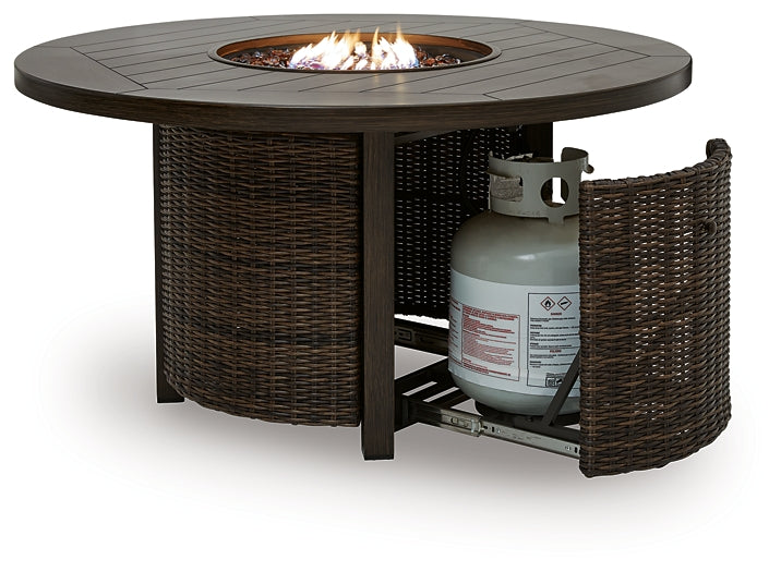 Monterey Point Round Fire Pit Table Signature Design by Ashley®