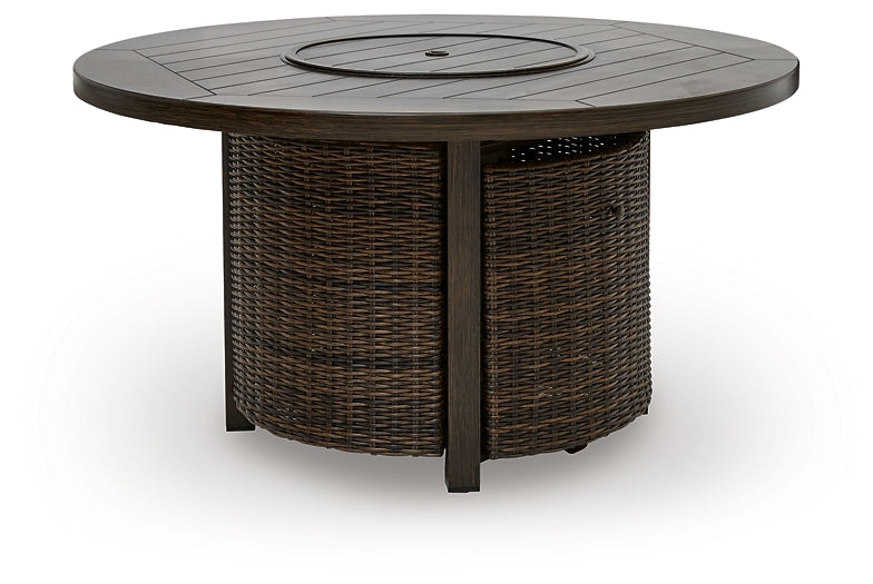 Monterey Point Round Fire Pit Table Signature Design by Ashley®