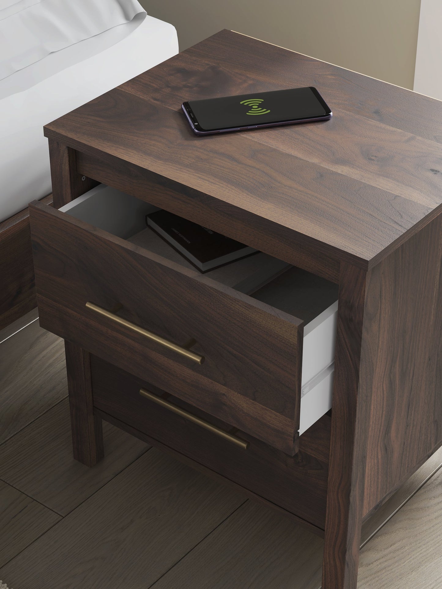 Calverson Two Drawer Night Stand Signature Design by Ashley®