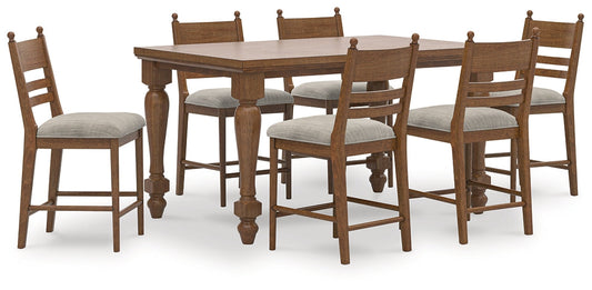 Greddinton Counter Height Dining Table and 6 Barstools Signature Design by Ashley®