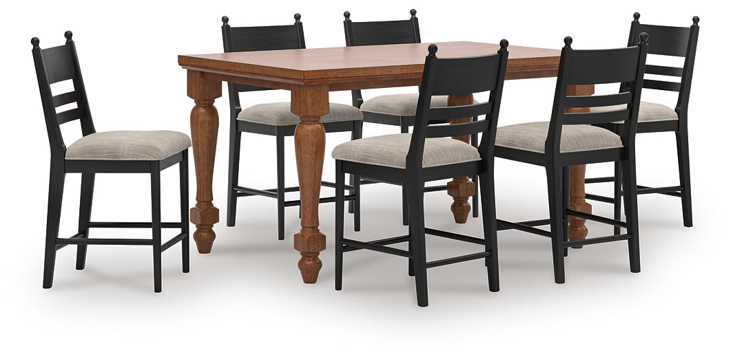 Greddinton Counter Height Dining Table and 6 Barstools Signature Design by Ashley®