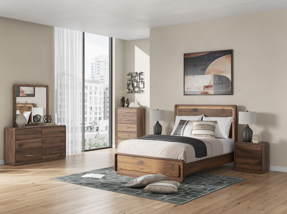 Fortlorn Queen Panel Bed with Mirrored Dresser Signature Design by Ashley®