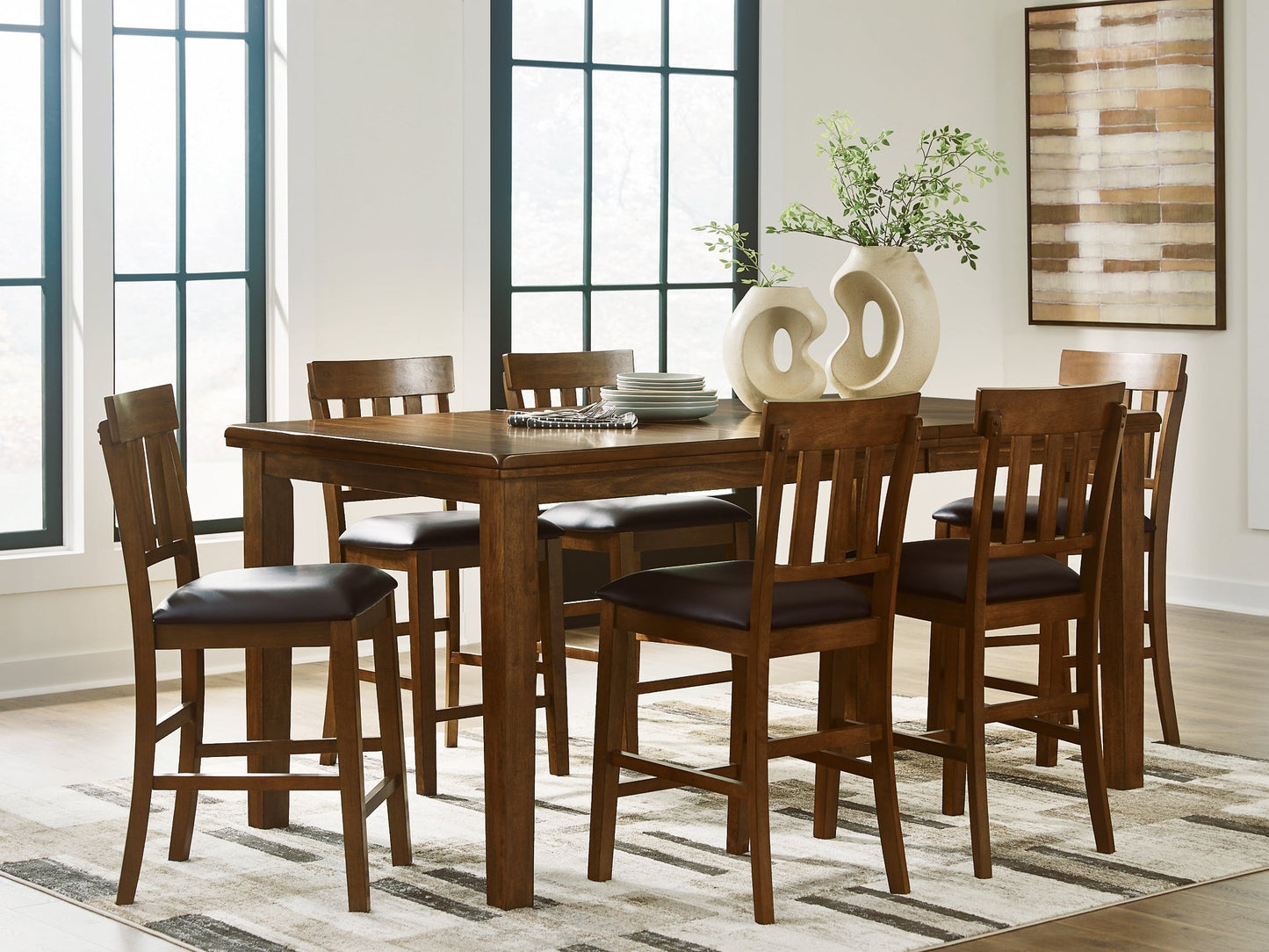 Ralene Counter Height Dining Table and 6 Barstools Signature Design by Ashley®