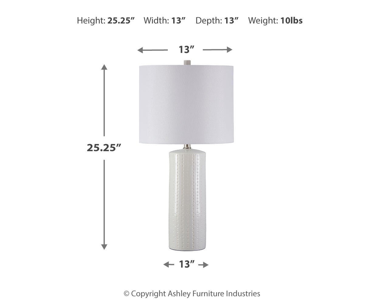Steuben Ceramic Table Lamp (2/CN) Signature Design by Ashley®