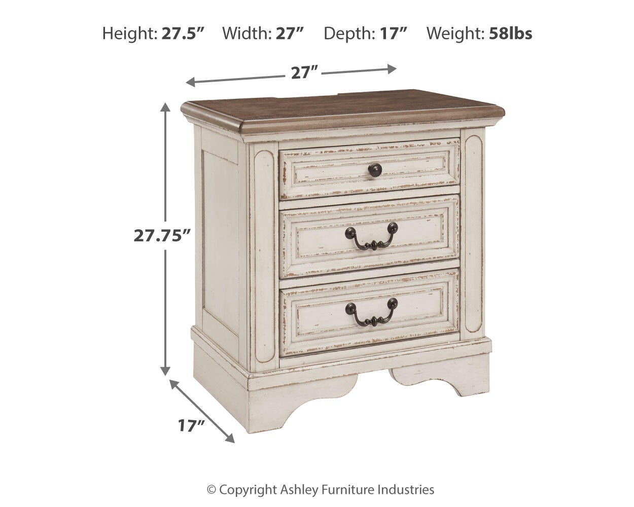 Realyn Three Drawer Night Stand Signature Design by Ashley®