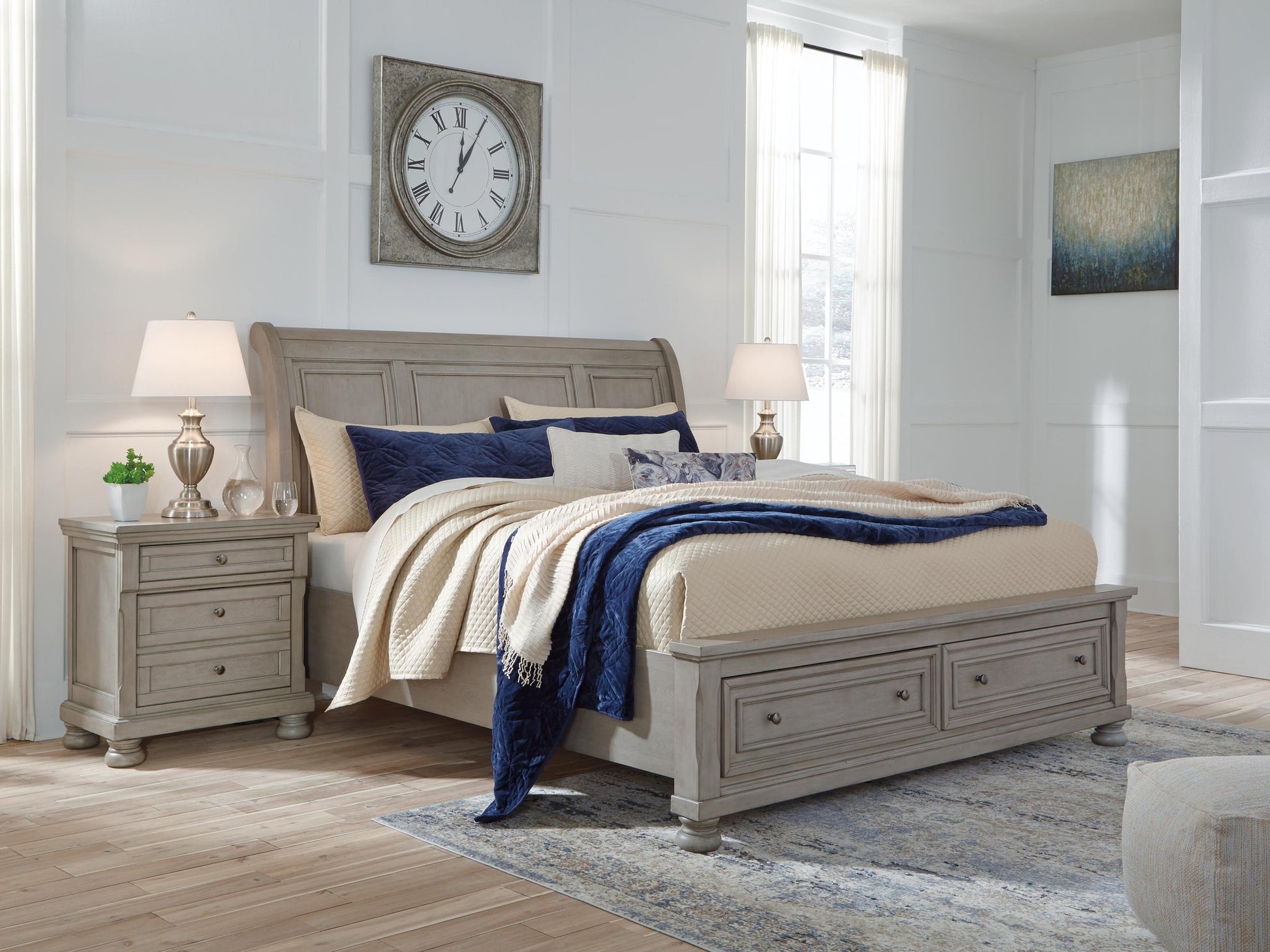 Lettner California  Sleigh Bed With 2 Storage Drawers Signature Design by Ashley®