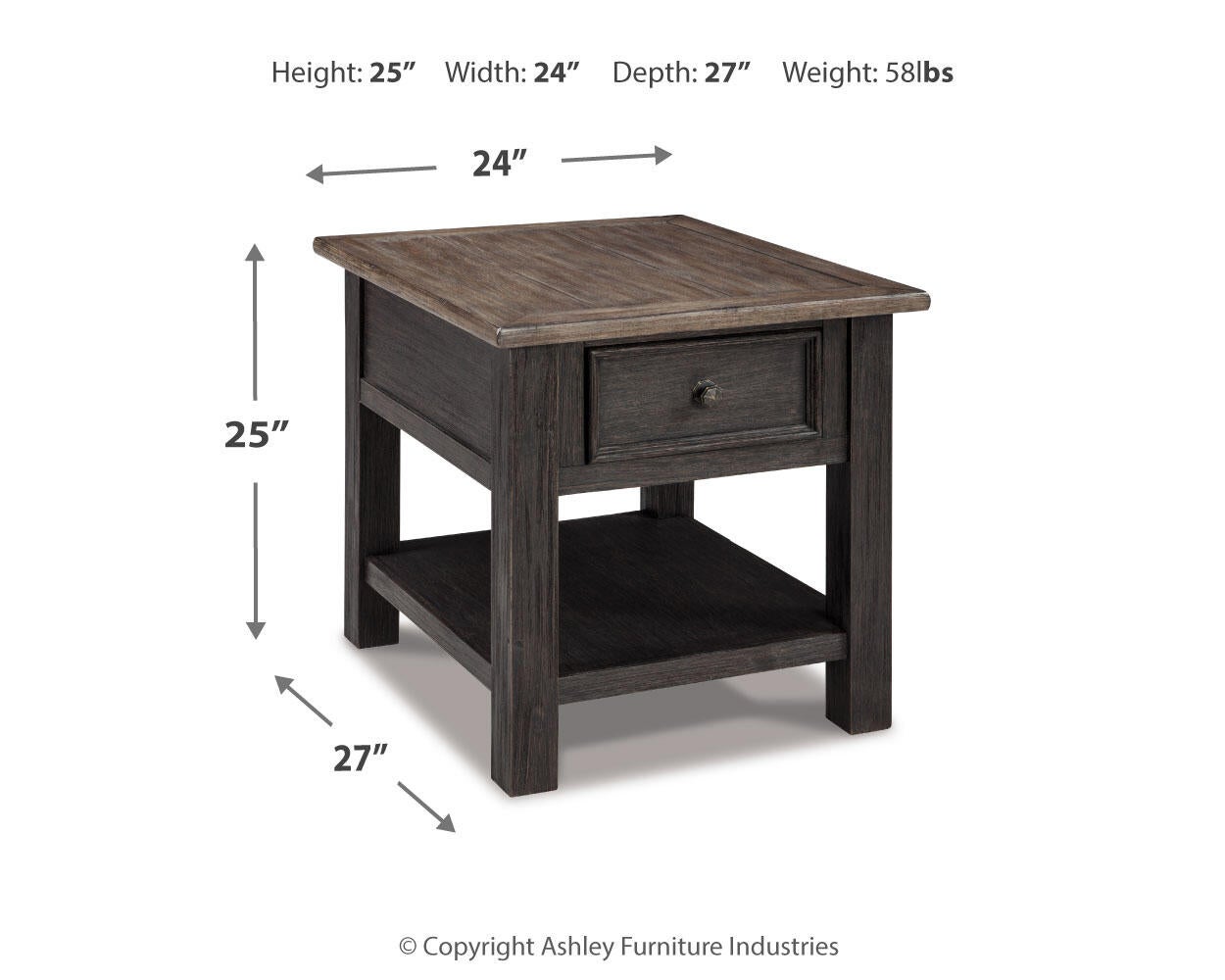 Tyler Creek Rectangular End Table Signature Design by Ashley®