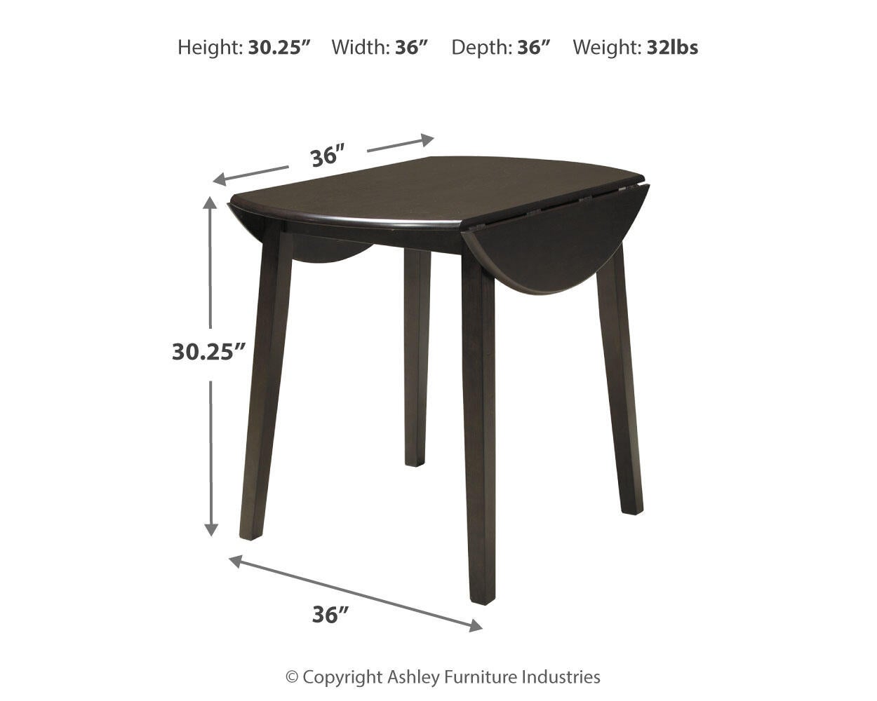Hammis Round DRM Drop Leaf Table Signature Design by Ashley®