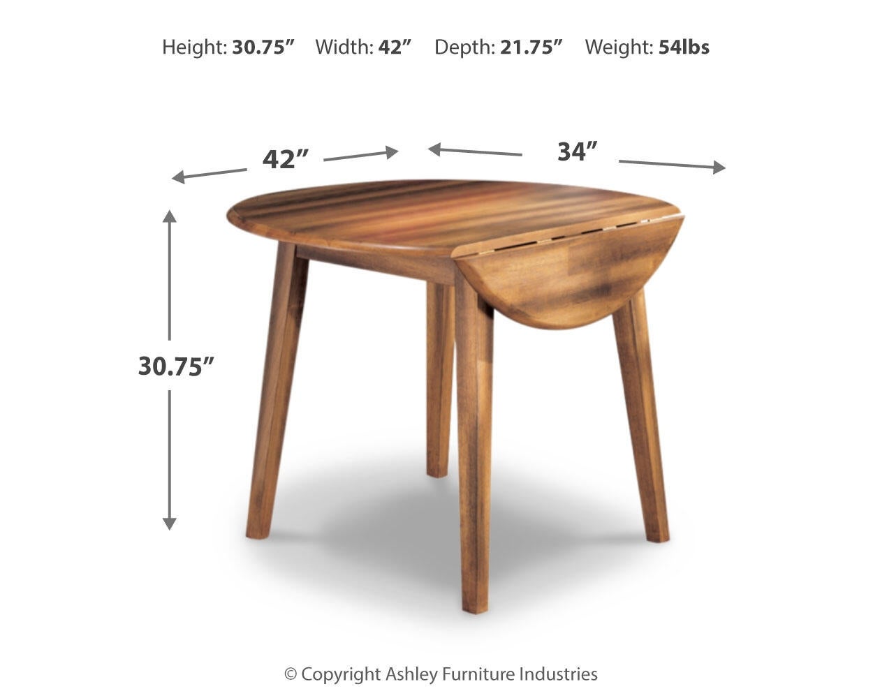 Berringer Round DRM Drop Leaf Table Ashley®