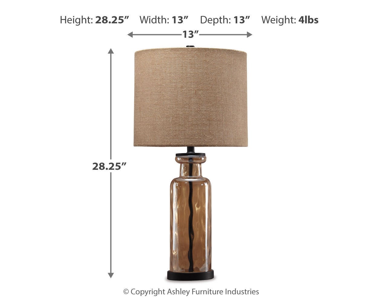 Laurentia Glass Table Lamp (1/CN) Signature Design by Ashley®