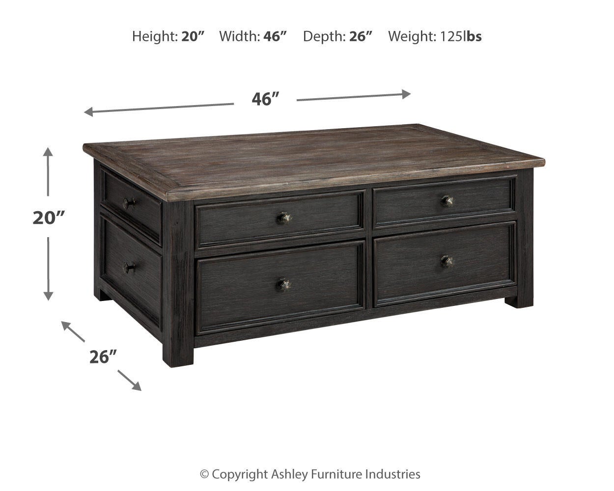 Tyler Creek Lift Top Cocktail Table Signature Design by Ashley®