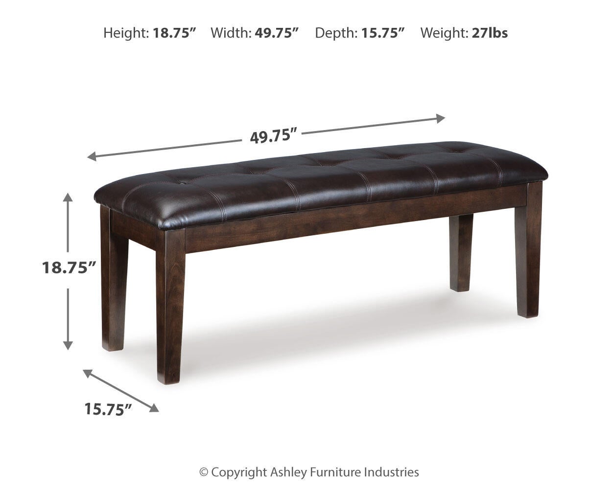 Haddigan Large UPH Dining Room Bench Signature Design by Ashley®