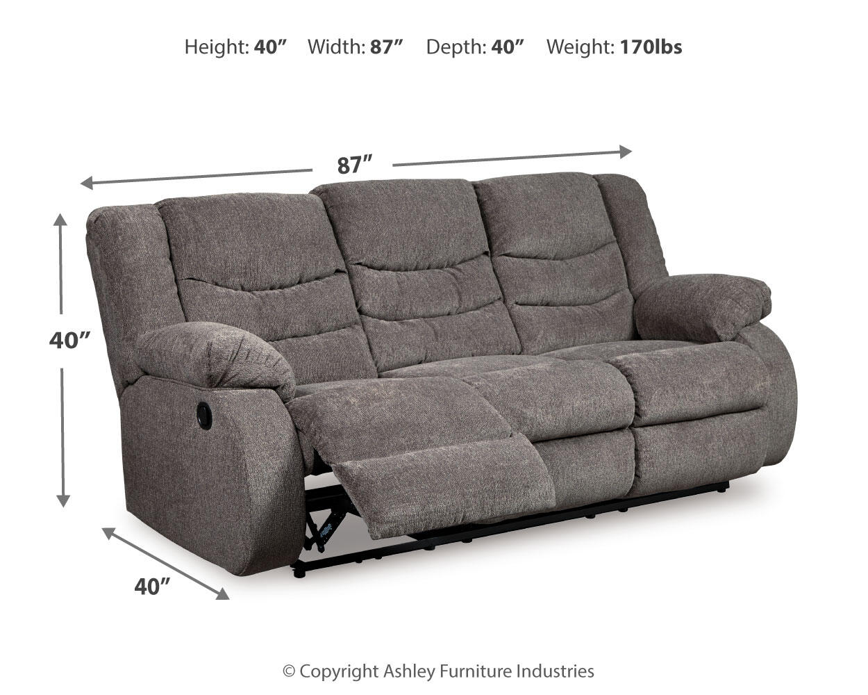 Tulen Reclining Sofa Signature Design by Ashley®