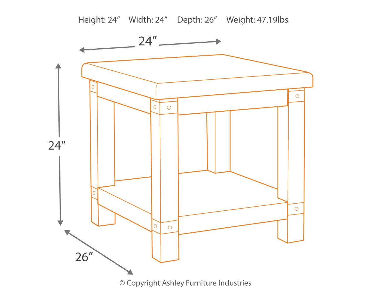 Carynhurst Rectangular End Table Signature Design by Ashley®