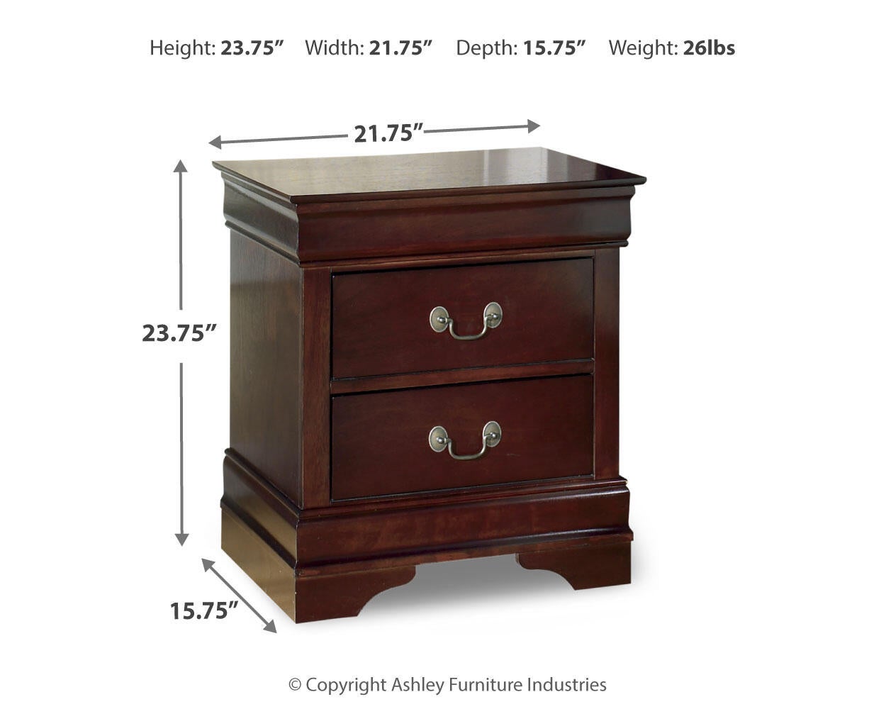 Alisdair Two Drawer Night Stand Signature Design by Ashley®