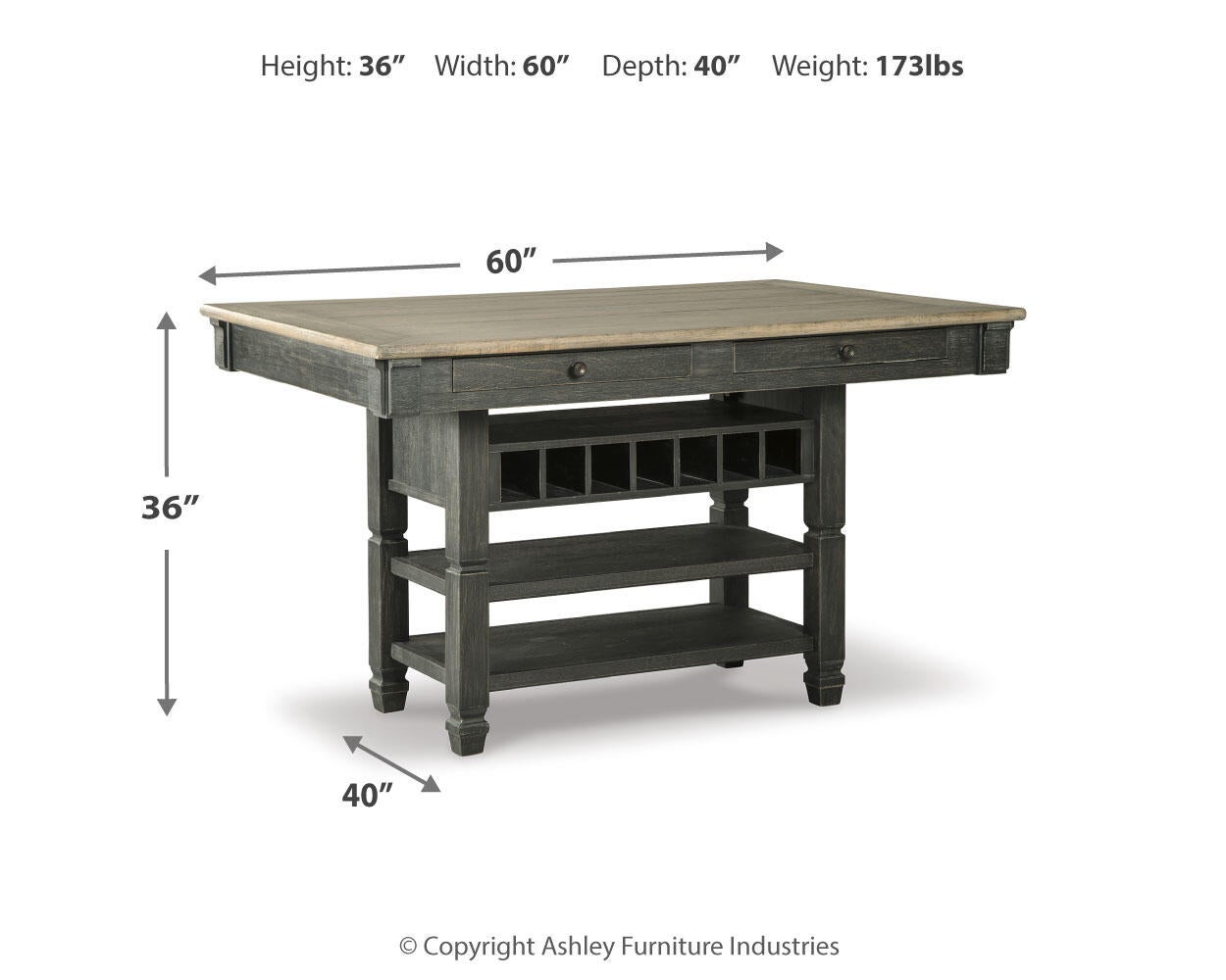 Tyler Creek RECT Dining Room Counter Table Signature Design by Ashley®