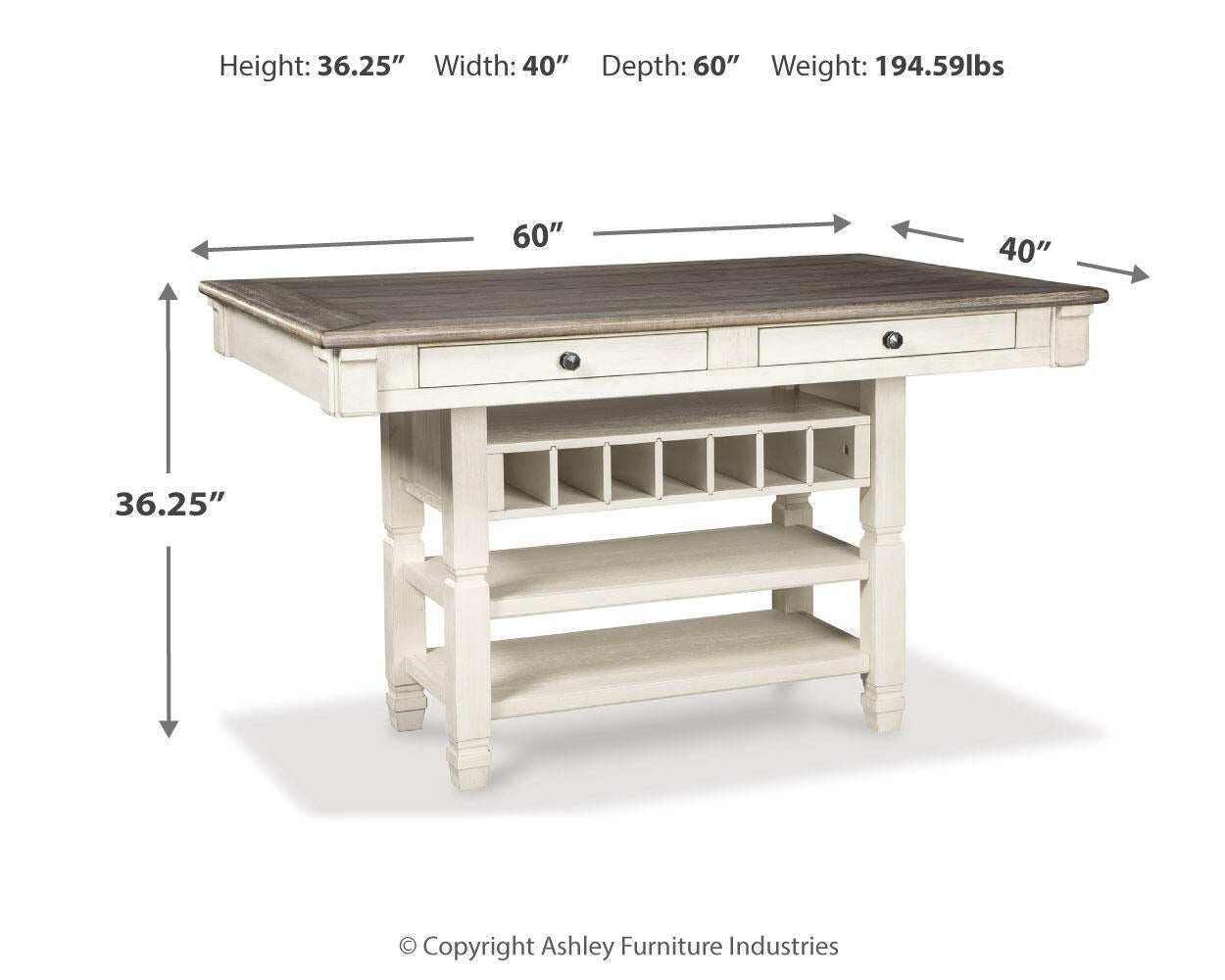 Bolanburg RECT Dining Room Counter Table Signature Design by Ashley®