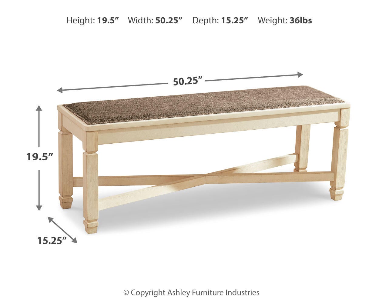 Bolanburg Large UPH Dining Room Bench Signature Design by Ashley®