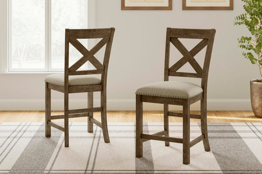 Moriville Upholstered Barstool (2/CN) Signature Design by Ashley®