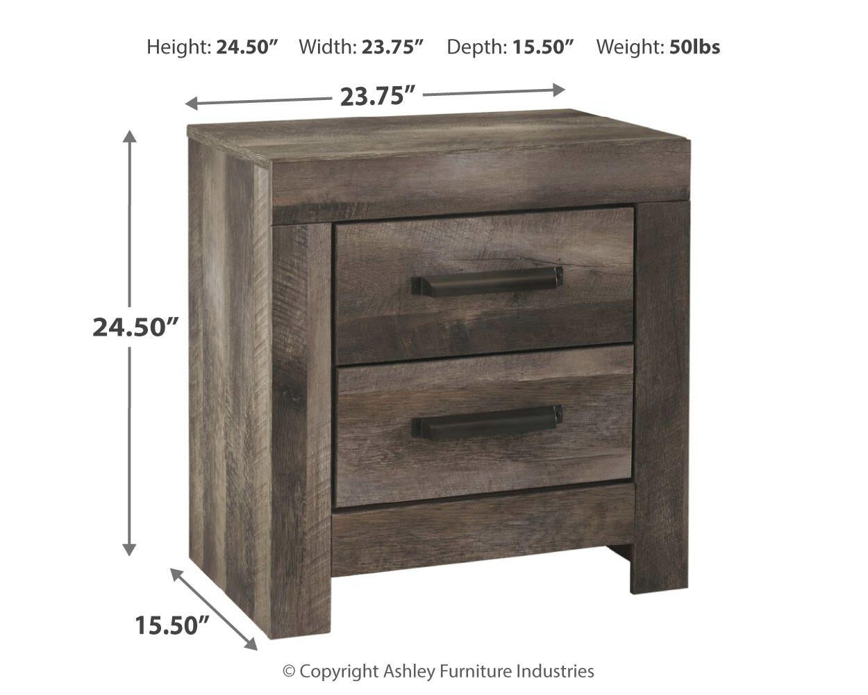 Wynnlow Two Drawer Night Stand Signature Design by Ashley®