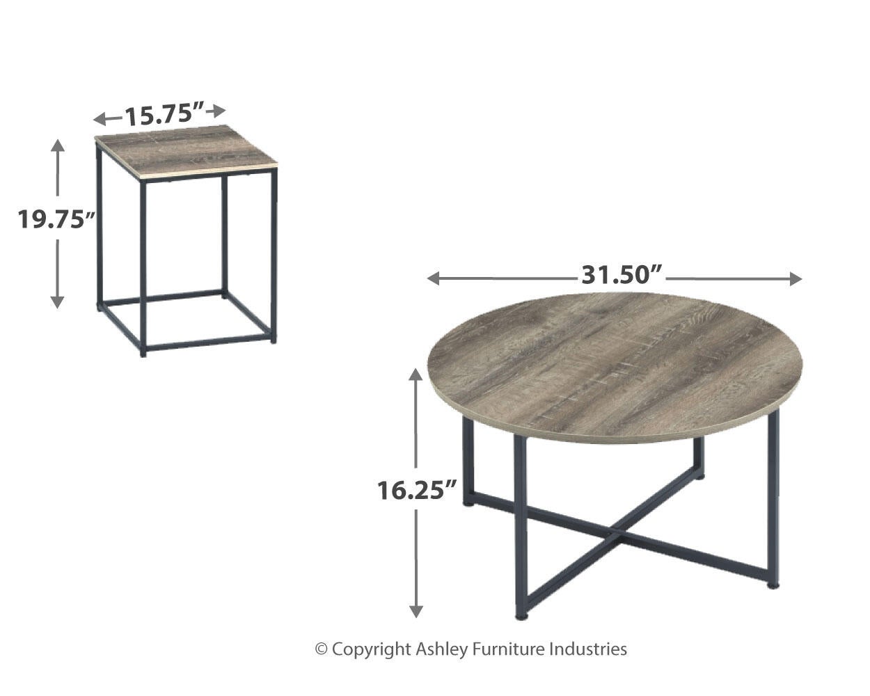 Wadeworth Occasional Table Set (3/CN) Signature Design by Ashley®
