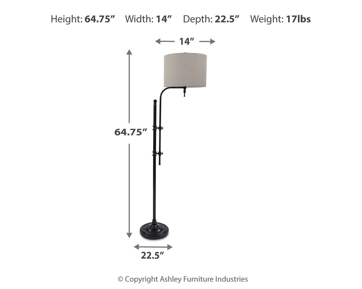 Anemoon Metal Floor Lamp (1/CN) Signature Design by Ashley®