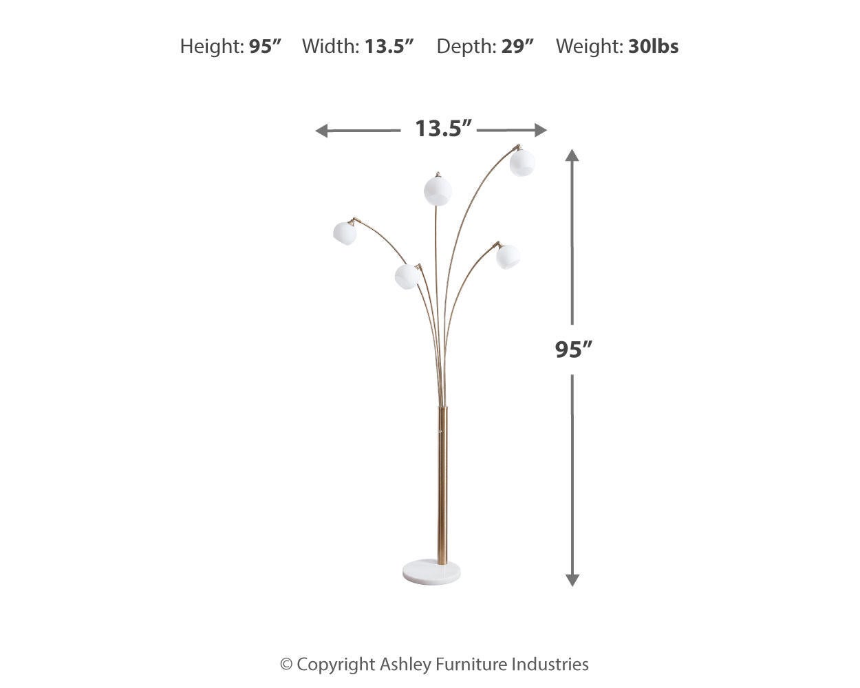 Taliya Metal Arc Lamp (1/CN) Signature Design by Ashley®